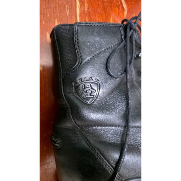 Ariat Women's Black Leather Lace-Up Boots Medium-Height Round Toe Size 7.5B - Picture 8 of 15